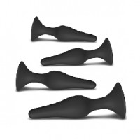 Butt Plug 4 Pc Set Silicone Black